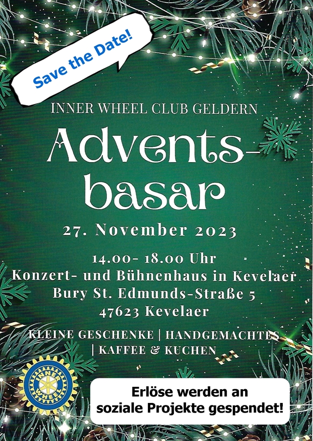 Flyer Plakat Inner Wheel Club Geldern Adventsbasar 2023